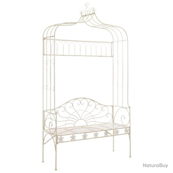 Banc de jardin 122 cm Fer Blanc antique