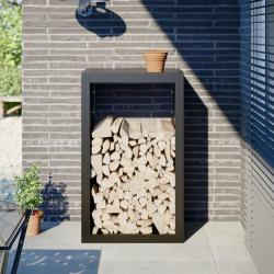 Portant de bois de chauffage noir 60x40x100 cm acier