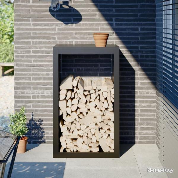 Portant de bois de chauffage noir 60x40x100 cm acier