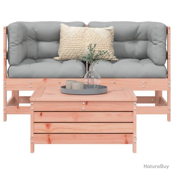 Salon de jardin 3 pcs bois massif sapin de douglas