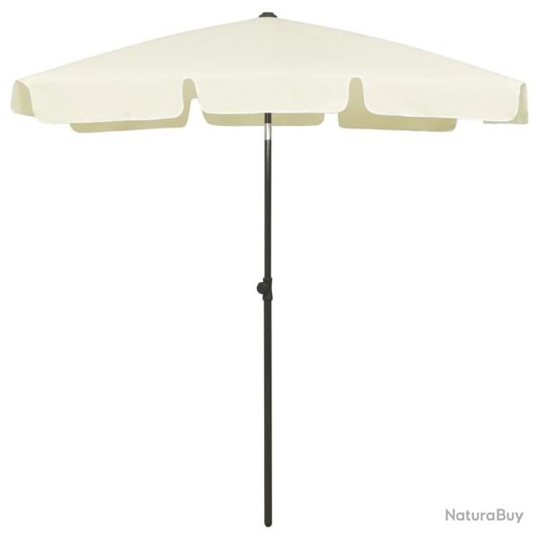 Parasol de plage jaune sable 180x120 cm