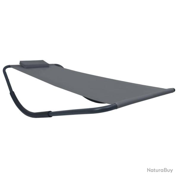 Lit de jardin Gris 200x90 cm Acier