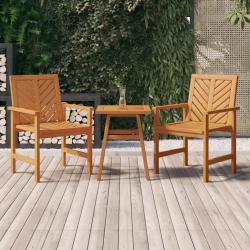 Chaises &agrave; manger de jardin lot de 2 bois massif d'acacia
