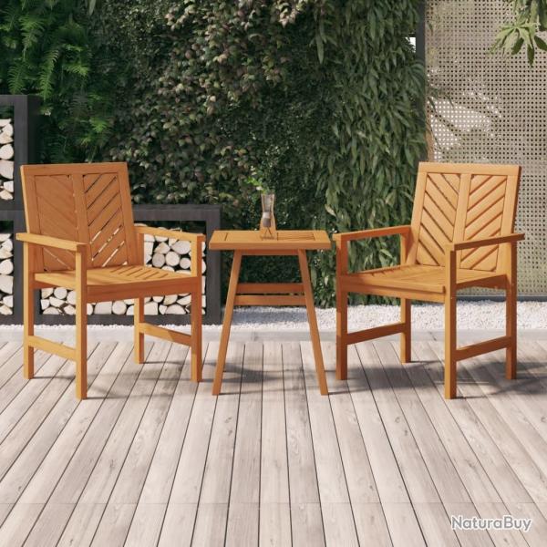 Chaises  manger de jardin lot de 2 bois massif d'acacia