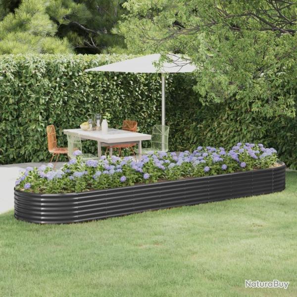Lit sur�lev� de jardin Acier enduit de poudre Anthracite