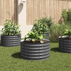 Lit sur&eacute;lev&eacute; de jardin 80x80x44 cm Acier galvanis&eacute; Gris