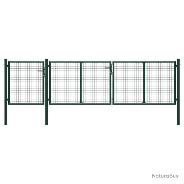 Portail de jardin en acier vert 400 x 75 cm