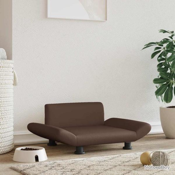 Lit pour chien marron 70x45x28 cm similicuir