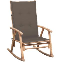 Chaise &agrave; bascule avec coussin Bambou
