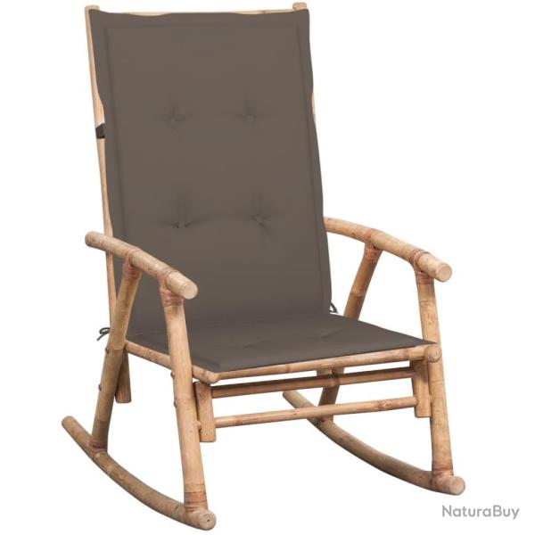 Chaise � bascule avec coussin Bambou