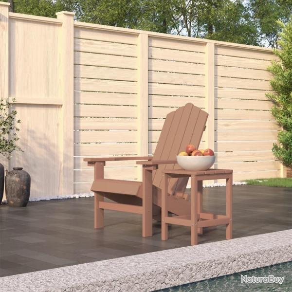 Chaise de jardin Adirondack avec table PEHD Marron