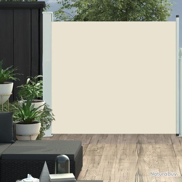 Auvent lat�ral r�tractable de patio 170x300 cm Cr�me