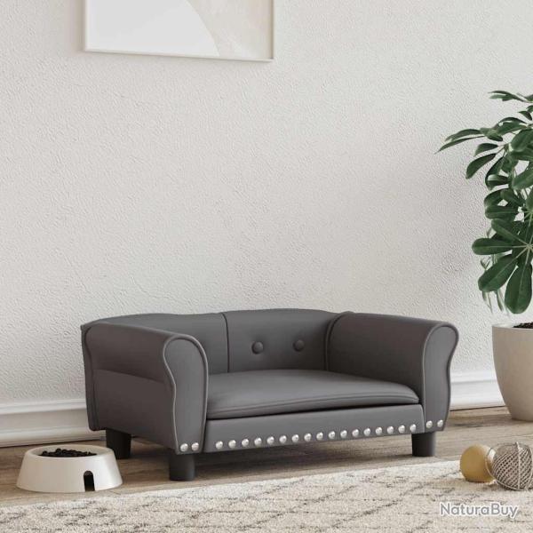 Lit pour chien gris 70x45x30 cm similicuir