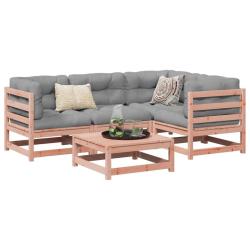 Salon de jardin 5 pcs et coussins bois massif sapin de douglas