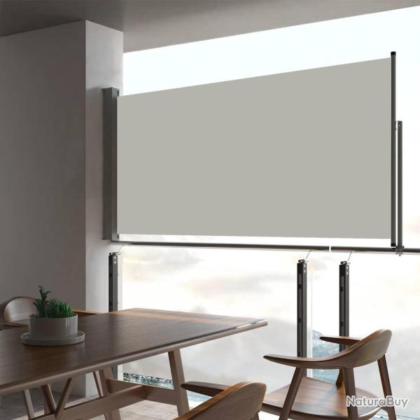 Auvent lat�ral r�tractable de patio 80x300 cm Cr�me