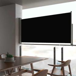 Auvent lat&eacute;ral r&eacute;tractable de patio 60x300 cm Noir