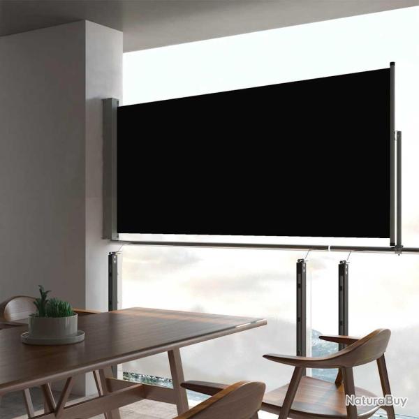 Auvent lat�ral r�tractable de patio 60x300 cm Noir