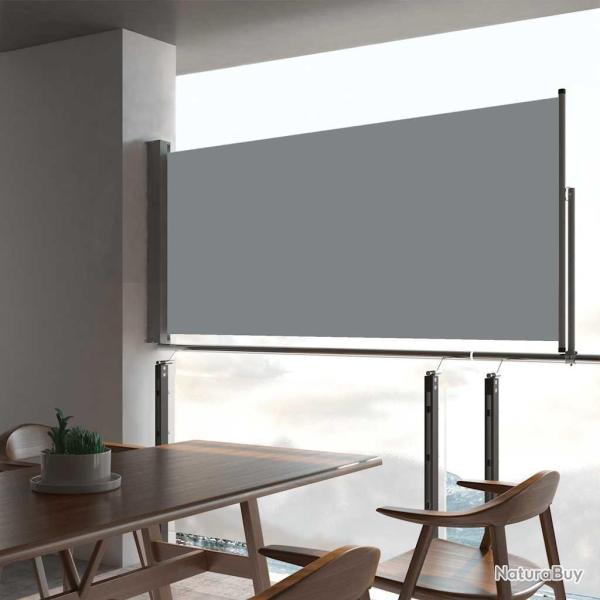 Auvent lat�ral r�tractable de patio 60x300 cm Gris