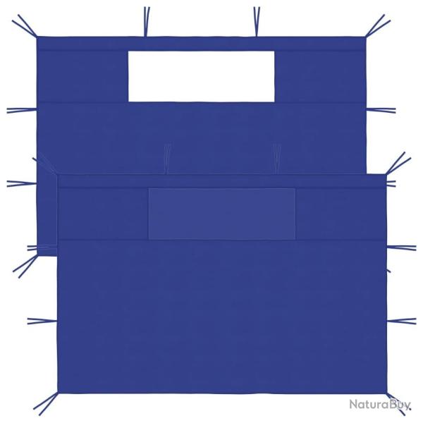 Parois lat�rales de belv�d�re avec fen�tres 2 pcs Bleu