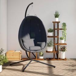 Chaise suspendue en forme d'oeuf avec support anthracite