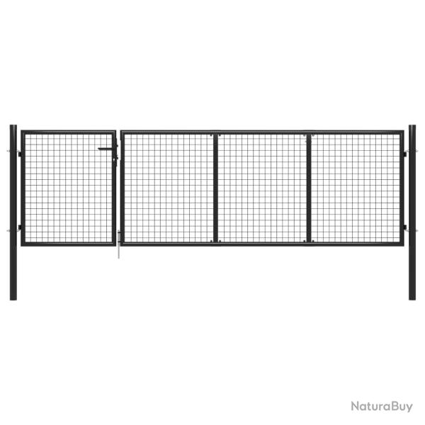 Portail de jardin en acier 350 x 75 cm anthracite