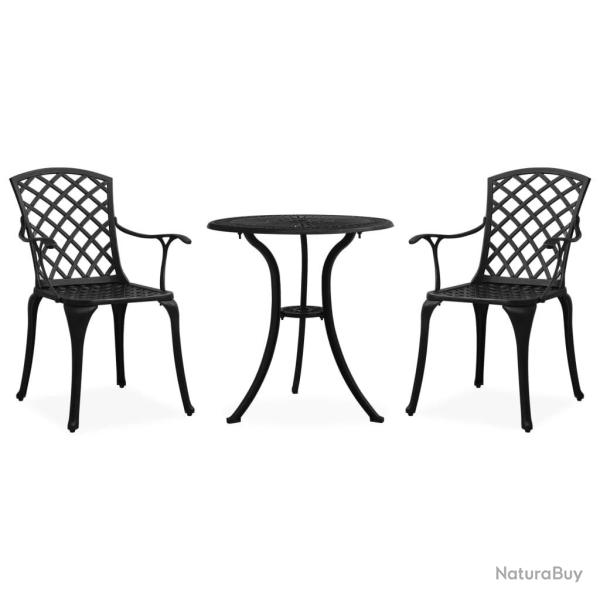 Ensemble de bistro 3 pcs Aluminium coul� Noir