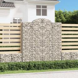 Paniers &agrave; gabions arqu&eacute;s 2 pcs 200x30x220/240 cm fer galvanis&eacute;