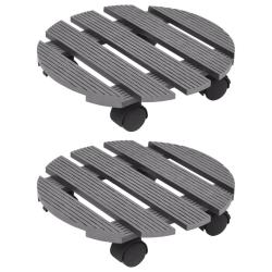 Chariots &agrave; plantes 2 pcs Gris &Oslash;30x7,5 cm WPC