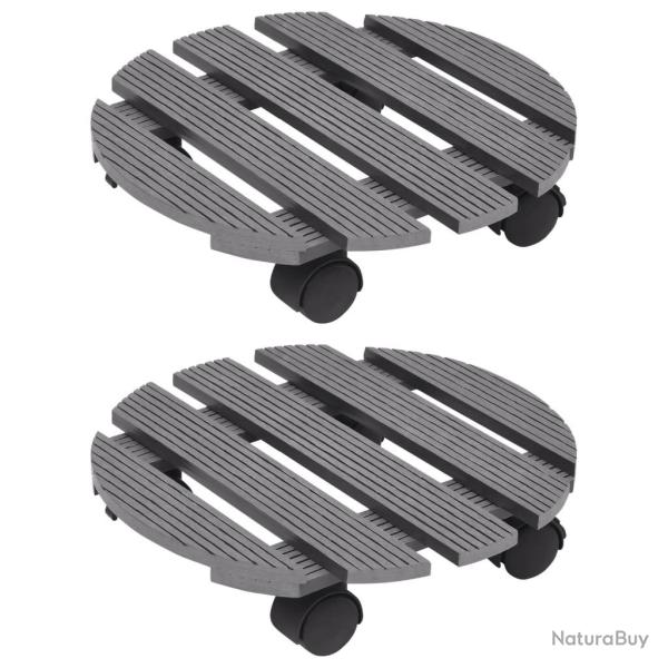 Chariots � plantes 2 pcs Gris �30x7,5 cm WPC