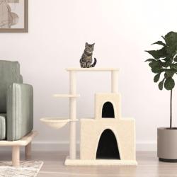 Arbre &agrave; chat avec griffoirs en sisal Cr&egrave;me 83 cm