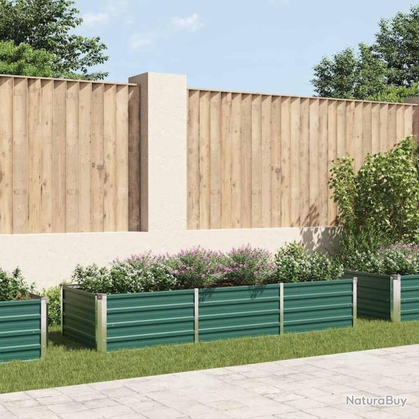 Lit sur�lev� de jardin Acier galvanis� 240x80x45 cm Vert