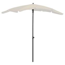Parasol de jardin avec m&acirc;t 200x130 cm sable