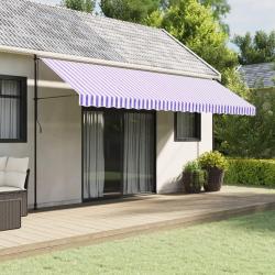 Tissu de remplacement de cantonni&egrave;re d'auvent rayure bleu blanc