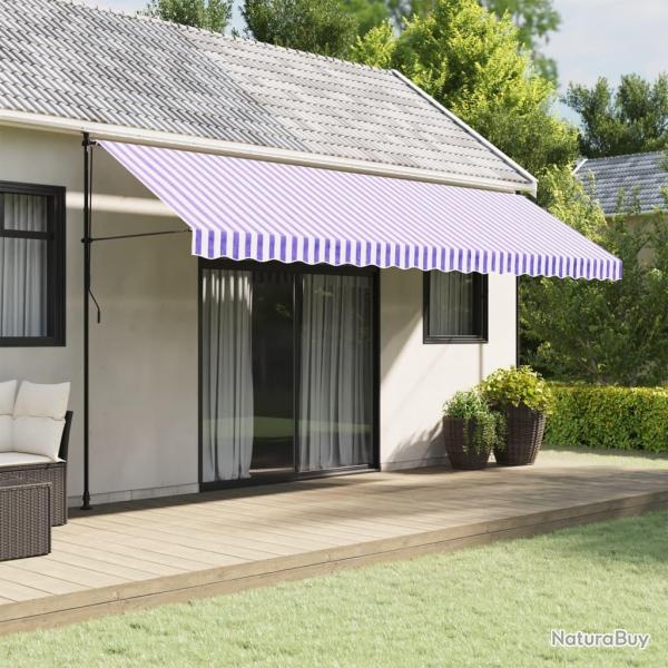 Tissu de remplacement de cantonni�re d'auvent rayure bleu blanc