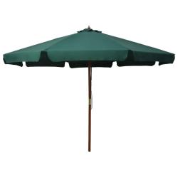 Parasol d'ext&eacute;rieur avec m&acirc;t en bois 330 cm Vert