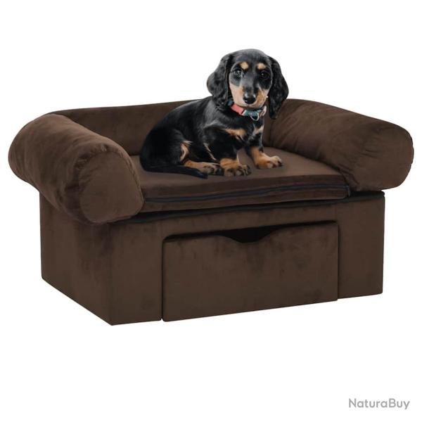 Canap pour chien avec tiroir Marron 75x50x38 cm Peluche