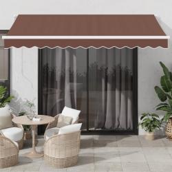 Auvent r&eacute;tractable automatique marron 350x250 cm
