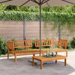 Canap&eacute;s d'angle palette de jardin 2 pcs bois massif d'acacia