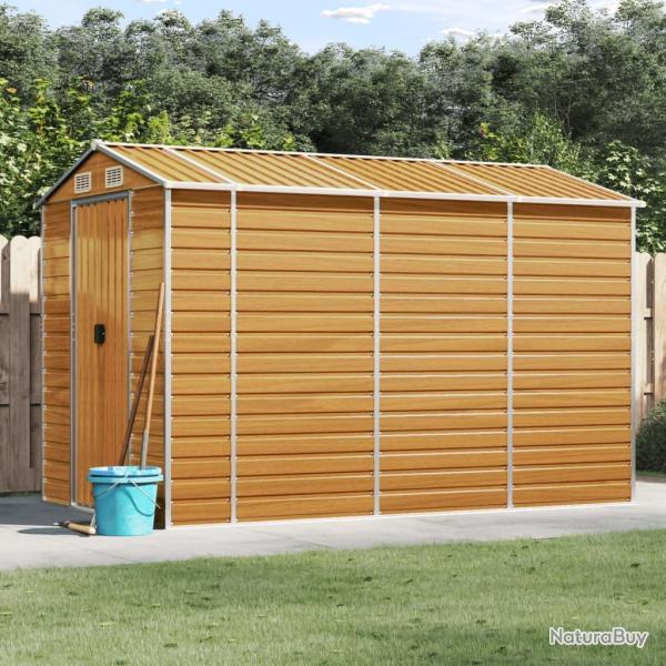 Abri de jardin marron clair 191x300x198 cm acier galvanis�