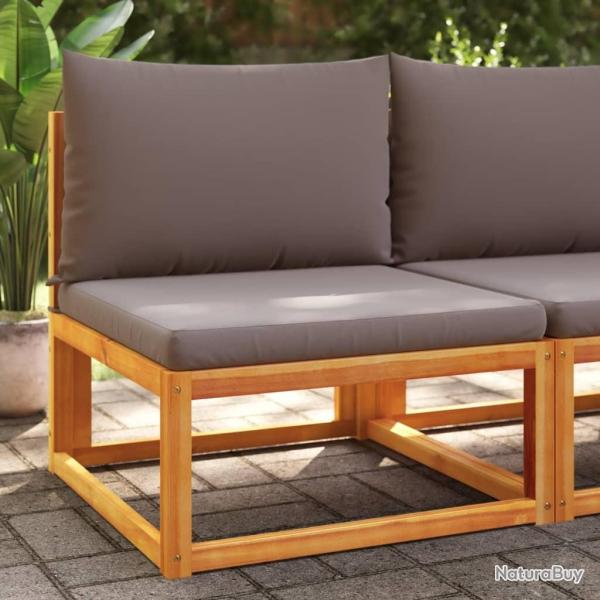 Canap� de jardin sans accoudoirs avec coussins en bois d'acacia et corde