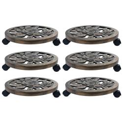 Chariots pour plantes 6 pcs Bronze 38 cm Plastique