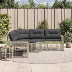 Canap&eacute; de jardin et coussins et repose-pied en forme de L rotin