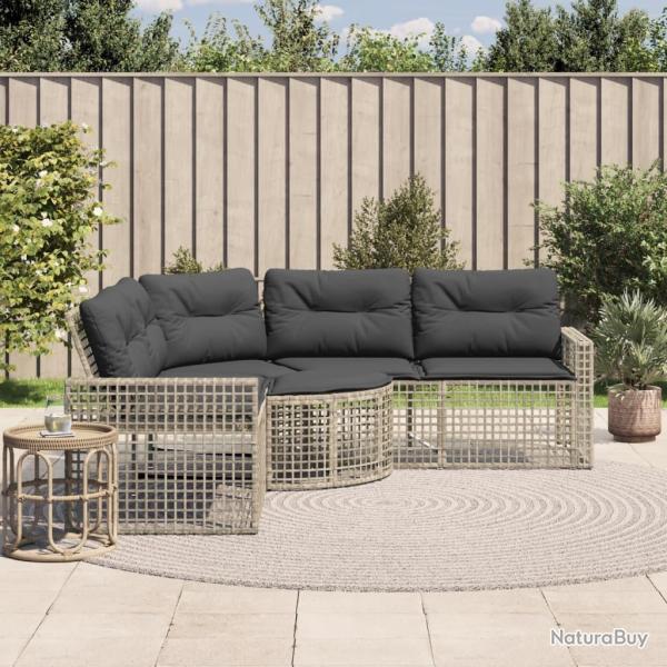 Canap� de jardin et coussins et repose-pied en forme de L rotin
