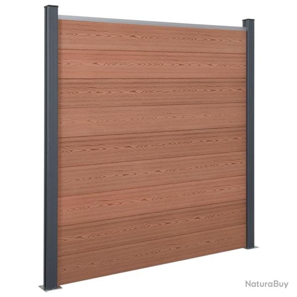 Ensemble de panneaux de cl�ture marron 180x186 cm WPC