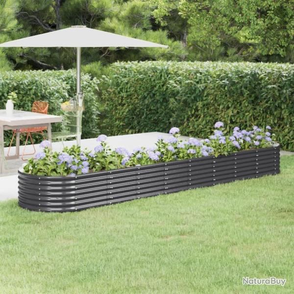 Lit sur�lev� de jardin Acier enduit de poudre Anthracite