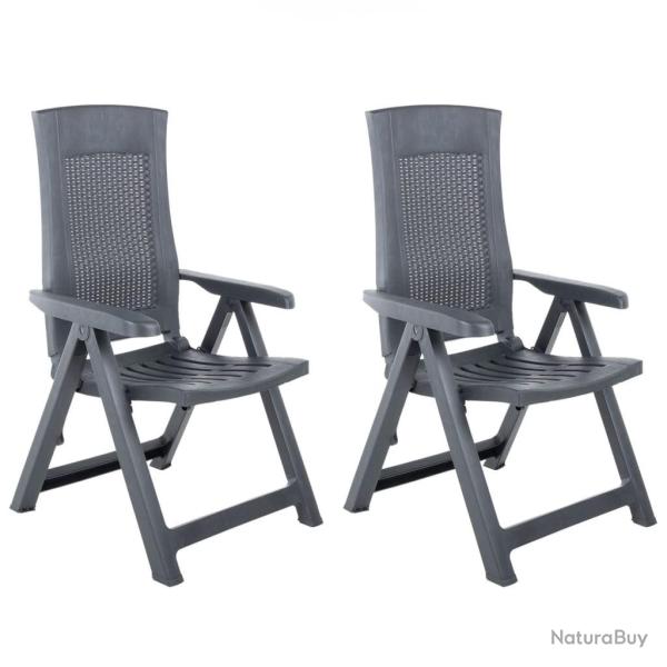 Chaises inclinables de jardin lot de 2 Plastique Anthracite