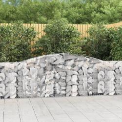 Paniers &agrave; gabions arqu&eacute;s 2 pcs 400x30x80/100 cm Fer galvanis&eacute;