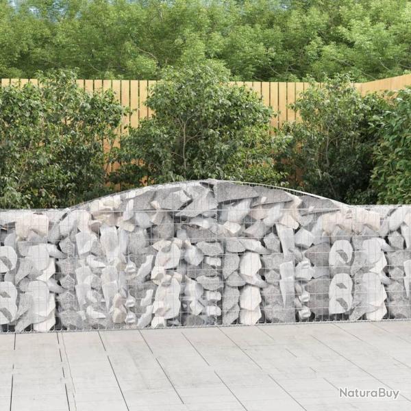 Paniers � gabions arqu�s 2 pcs 400x30x80/100 cm Fer galvanis�