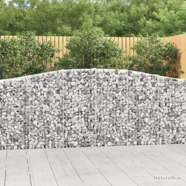 Paniers � gabions arqu�s 2 pcs 400x30x100/120 cm Fer galvanis�