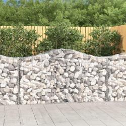 Paniers &agrave; gabions arqu&eacute;s 2 pcs 200x50x100/120 cm fer galvanis&eacute;